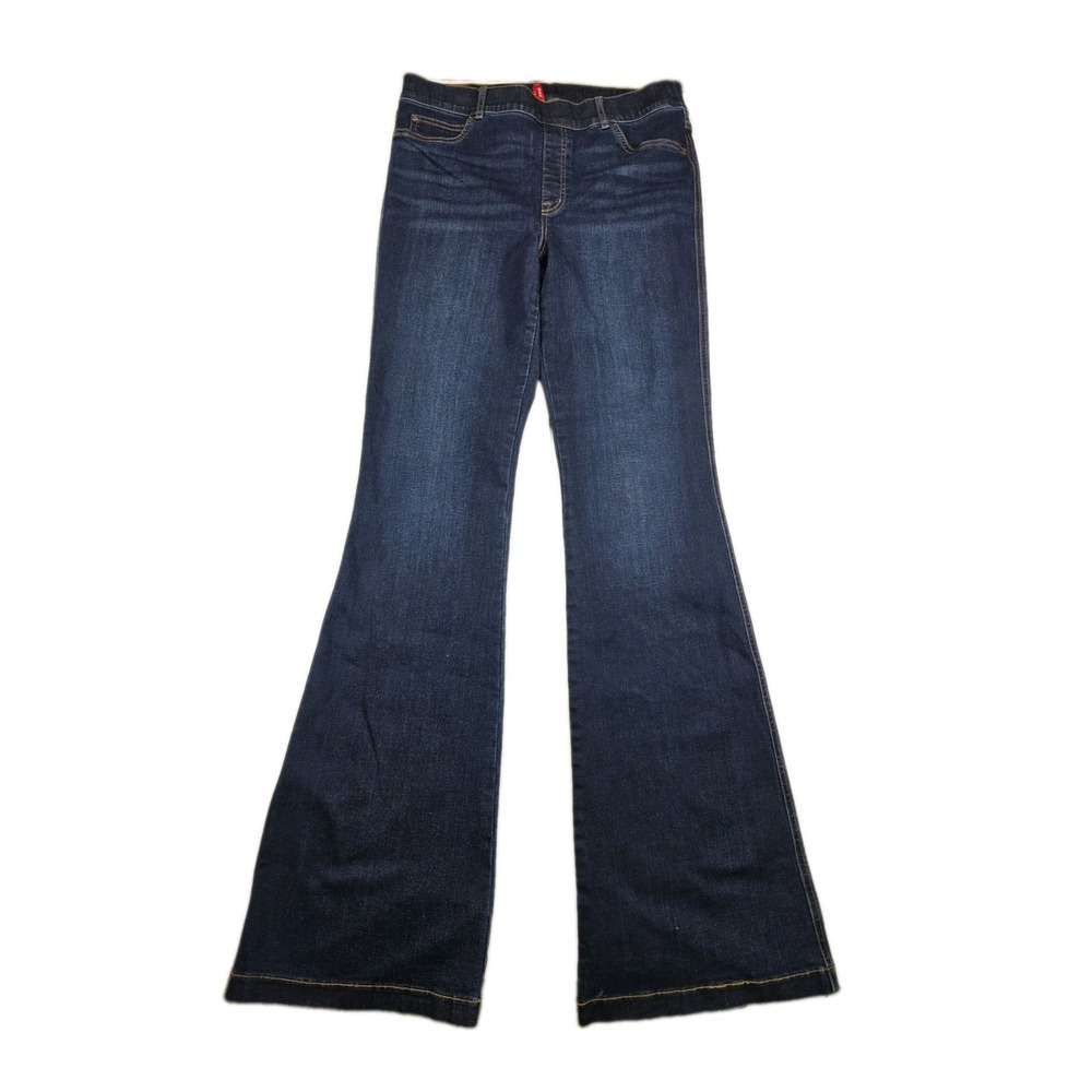 Spanx EveryWear Flare Pull On Jeans XL Tall 32x36  Midnight Bohemian Dark Wash